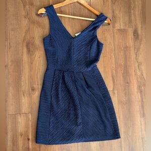 One Clothing Textured Navy Mini Dress